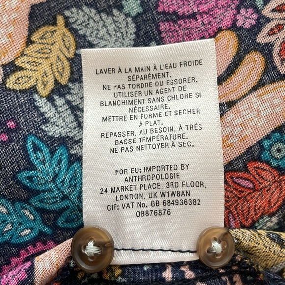 Anthropologie 25 of 52 Conversations Oh Deer Woodland Animal Print Blouse. Sz 0 - Picture 13 of 14